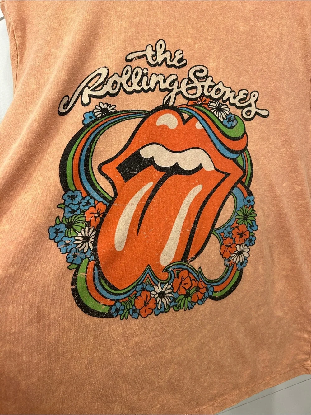 the Rolling Stones Orange Graphic Tongue Tee - Picture 3 of 7